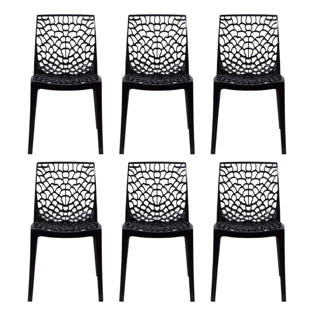 Jantar Kit Com 6 Cadeira Sala Escritório Gruvyer Gourmet Preto