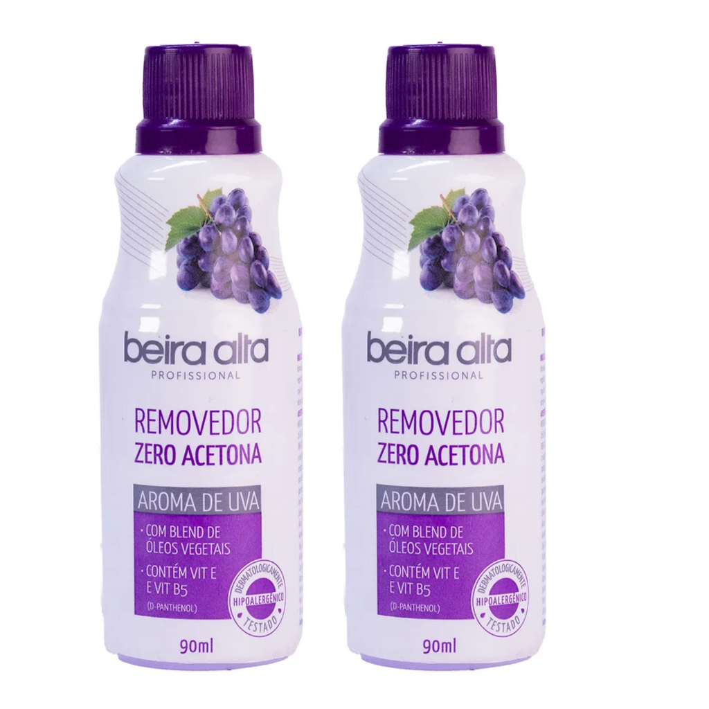 Beira Alta Removedor de Esmalte Sem Acetona 90 ml Aroma De Uva - Selecione a Quantidade