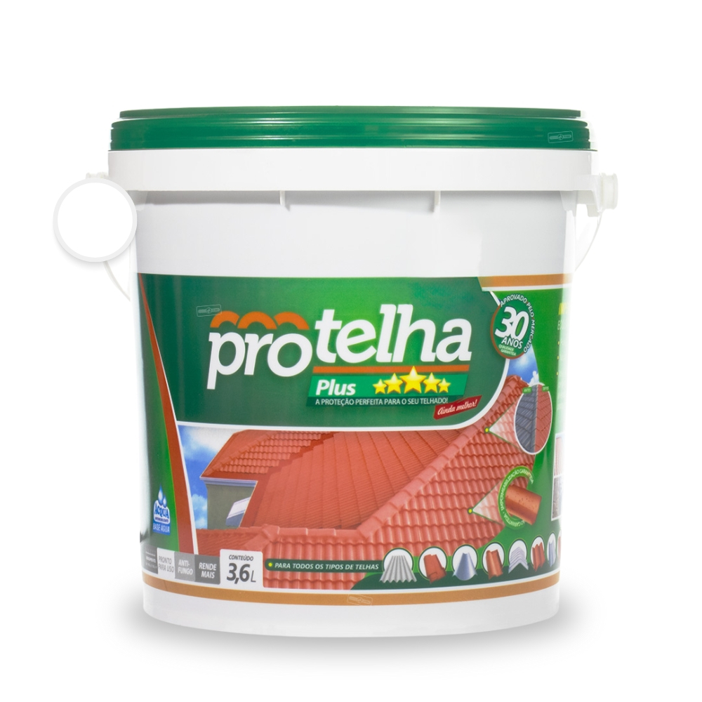 Tinta Impermeabilizante Protetora Telhado Telha Protelha Plus Branco 3,6L Anti Calor