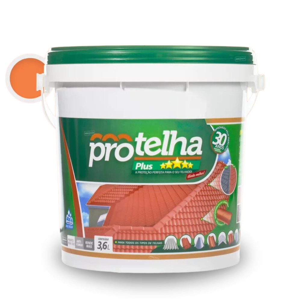 Tinta Impermeabilizante Protetora Telha Telhado Protelha Plus Cerâmica 3,6L Anti Infiltração