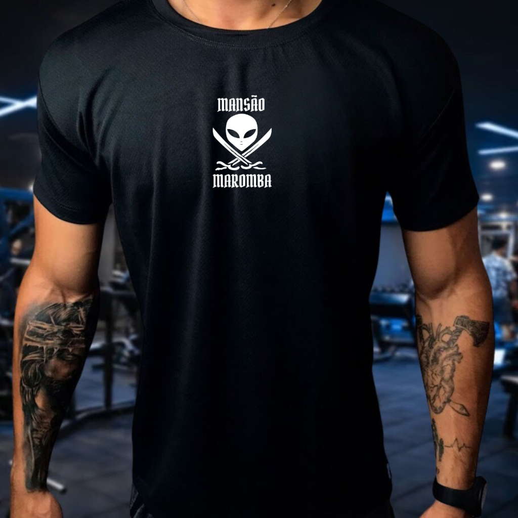Camisa Dry Fit  Masculina -  Mansão Maromba -  Academia Corrida CrossFit Treinos Intensos em Oferta na Shopee