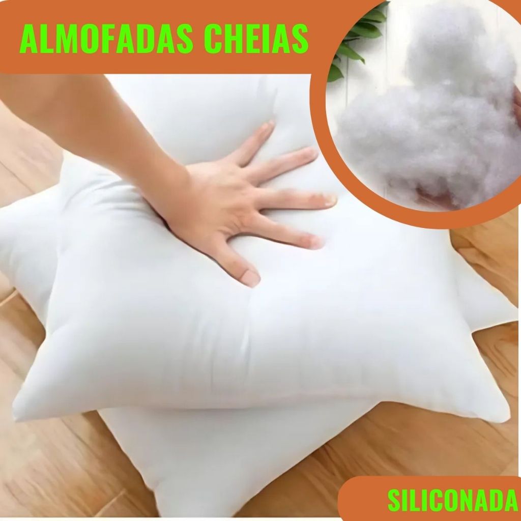 Enchimento Almofada Refil 45x45 Silicone Kit Com 2 Unidades antialérgica Qualidade PREMIUM