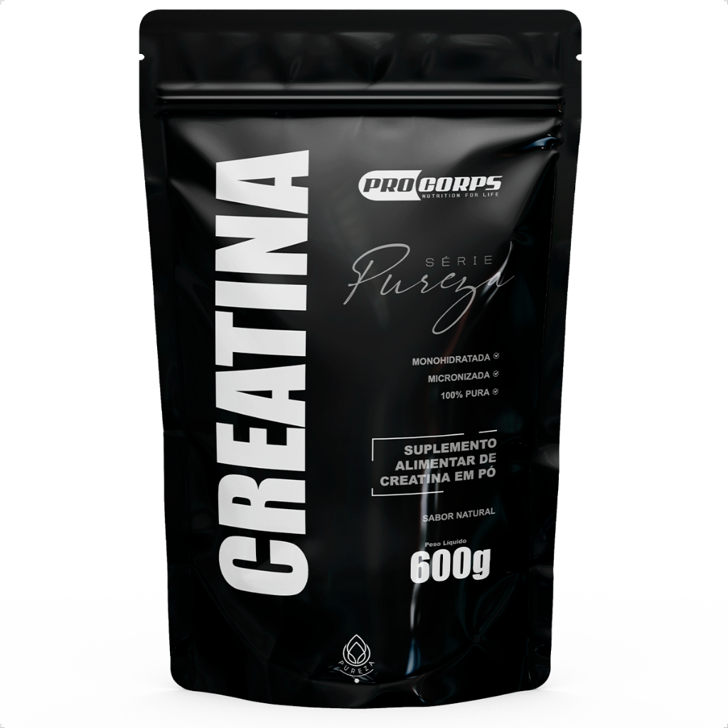 Creatina Monohidratada Pura Refil 600g Pro Corps - Creatina 100% Pura