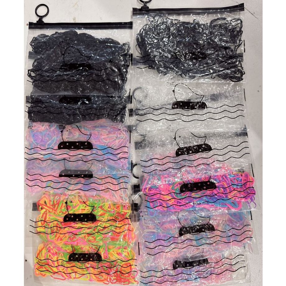 Kit 12 Bolsas Com 6000pcs/bag Faixa De Borracha Descartável Pacote De Gravata Elástica Colorida Para Cabelos em Oferta na Shopee