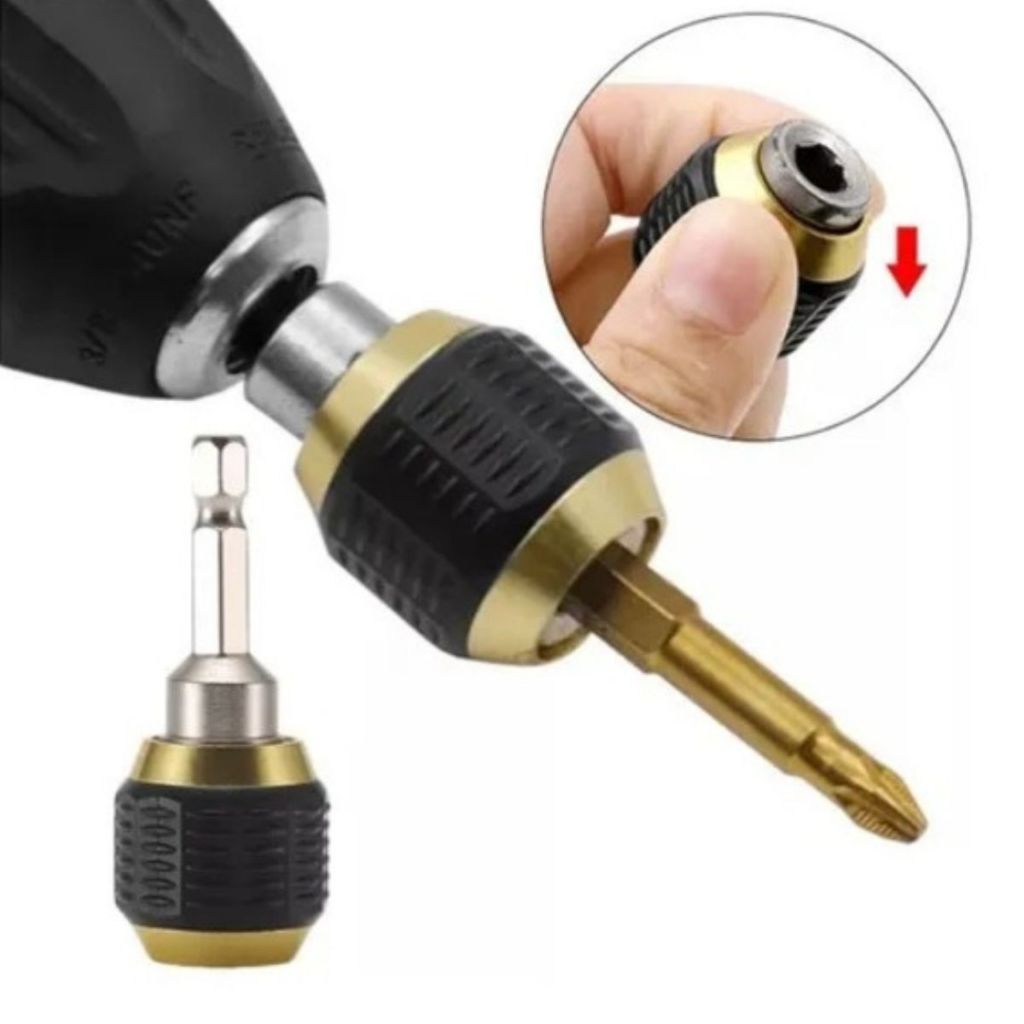 Adaptador Mandril de Parafusadeira e Furadeira Engate Rápido Soquete Bits, Brocas Encaixe Sextavado em Oferta na Shopee