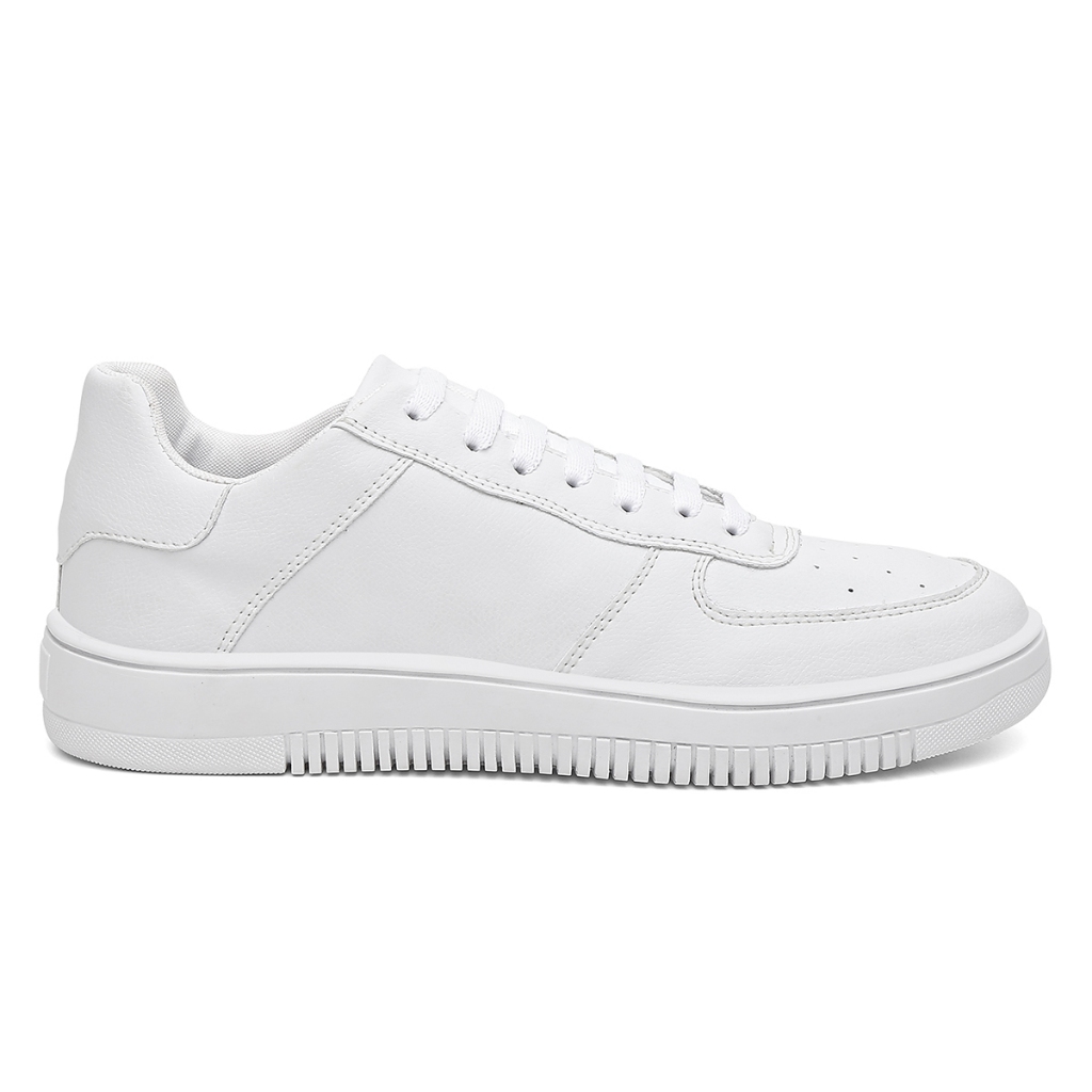 Tênis Sapatênis Casual Skatista Masculino Touroboots com Solado Alto Branco ou Preto