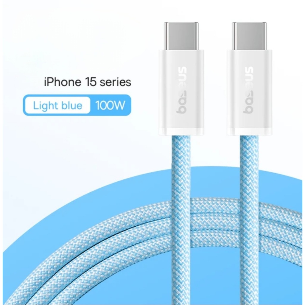 Cabo rápido USB C / Tipo C 100W 20V/5A Baseus Dynamic 2 Metros (Azul) Nylon Carregamento rápido e sincronização