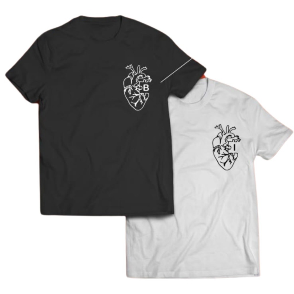 Kit 2 Camisetas Casal Coração Personalizada Nome minimalista Miocardio em Oferta na Shopee