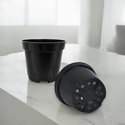 Conjunto com Ate 50 Vasos Pote 11 - Preto, Plástico Rígido e Resistente, Ideal para Mudas e Plantas