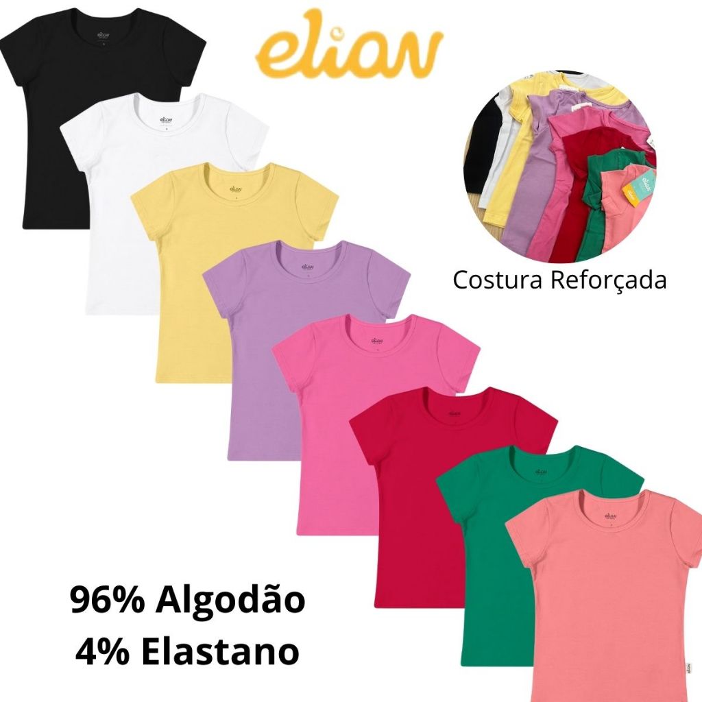 Blusa Infantil Baby Look Cotton Elian Roupa Infantil Roupa Menina Blusinha Infantil Menina Linda Roupa Menina 50030 em Oferta na Shopee