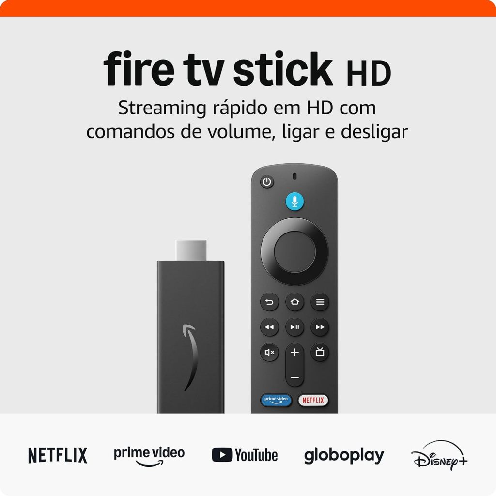 Amazon Alexa Fire TV Stick HD 3º Geração Streaming FHD 1080p com Alexa Integrada