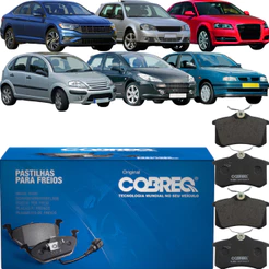 Pastilha FreioTraseira A1 A3 C3 C4 307 308 2008 Cordoba Golf Jetta Polo Passat Saveiro T-Cross Virtus N884 Cobreq