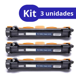 Kit 3 Toner compatível Brother TN1060 TN1000 HL1202 DCP1602 HL1212W impressora preto