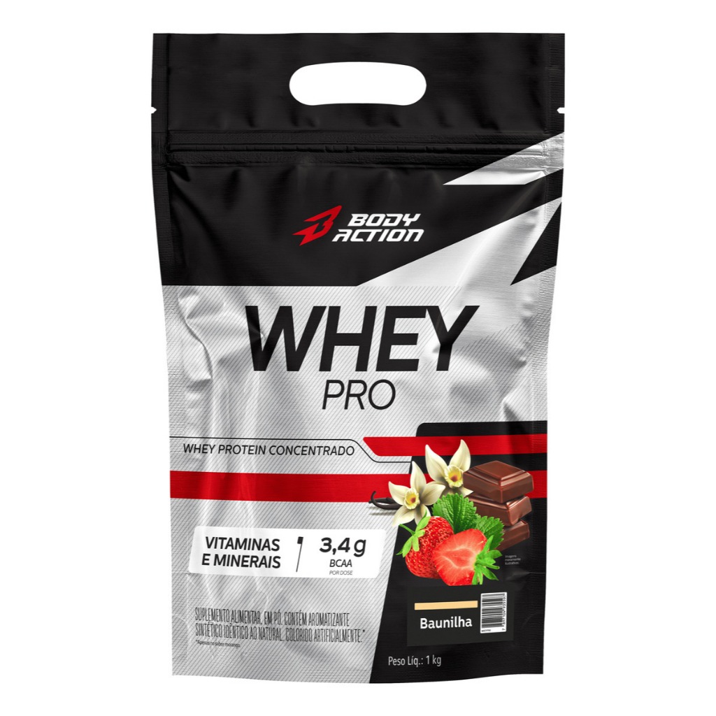 Whey Protein Concentrado Pro - 1kg Bodyaction em Oferta na Shopee