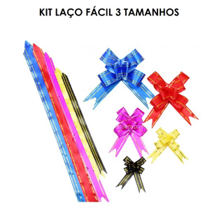 Laço Fácil Mágico para embalagem de presentes - 3 tamanhos - KIT 10 Unidades em Oferta na Shopee