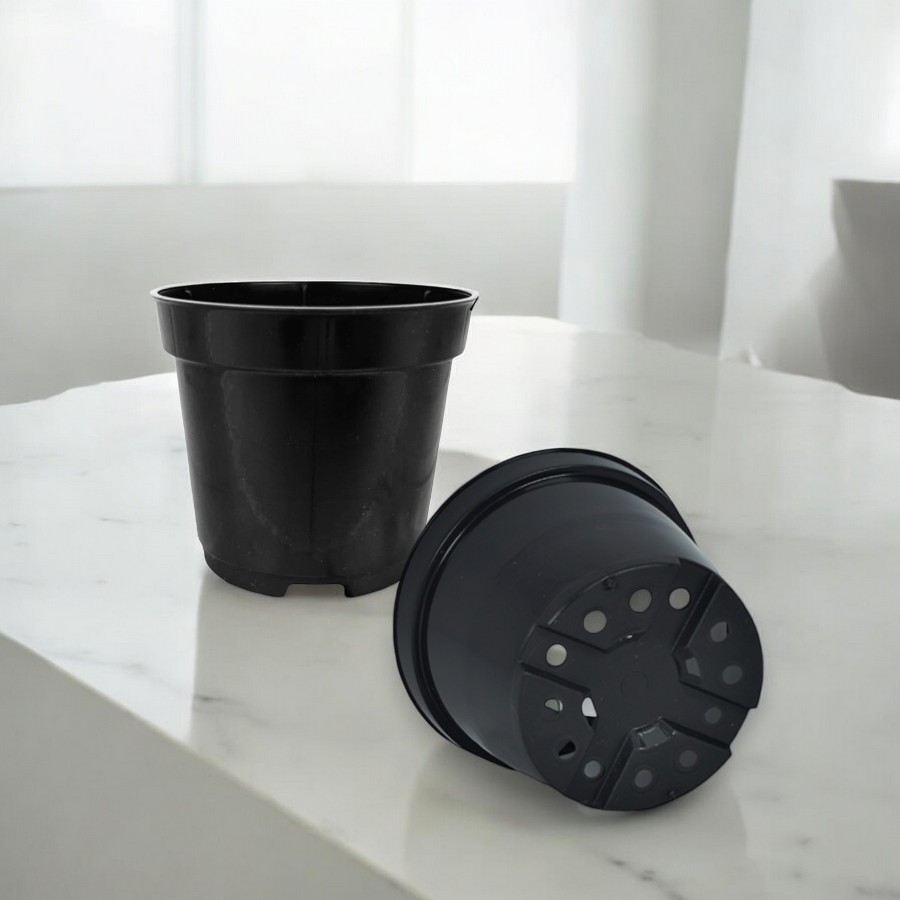 Conjunto com 120 Vasos Pote 11 Preto Rígido 430ml, Ideal para Jardinagem, Cactos e Decoração