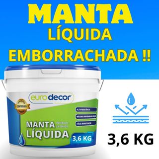 Manta Líquida 3,6Kg Contra Infiltração Trincas E Fissuras Eurodecor Várias Cores 3,6Kg e 1KG em Oferta na Shopee