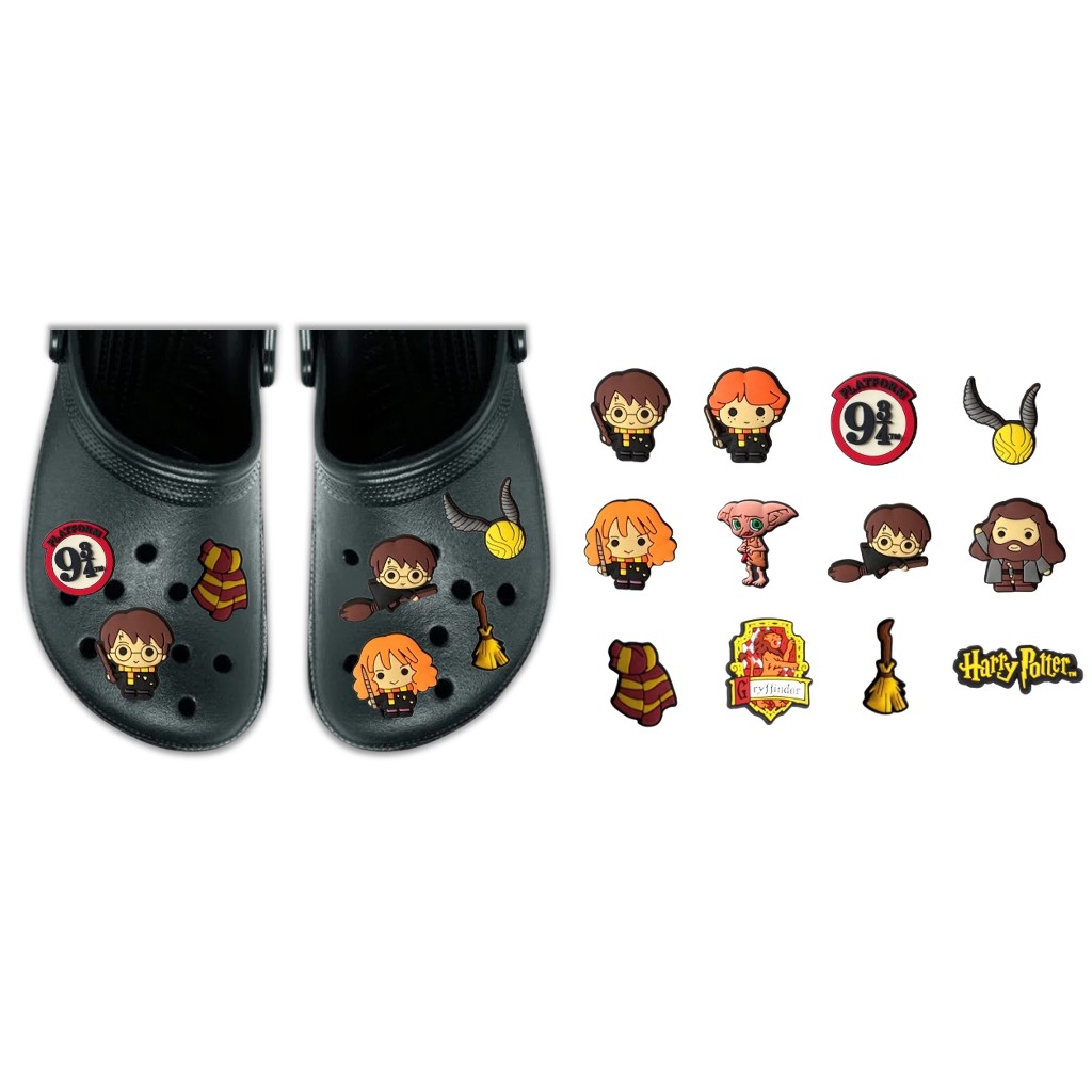 Pins Botons Broche Enfeite Para Calçados Croc Harry Potter Kit Com 7 Sortidos