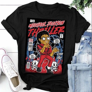 Camiseta Michael Jackson king of pop Camisa personalizada estampada básica algodão vintage ref 01 em Oferta na Shopee