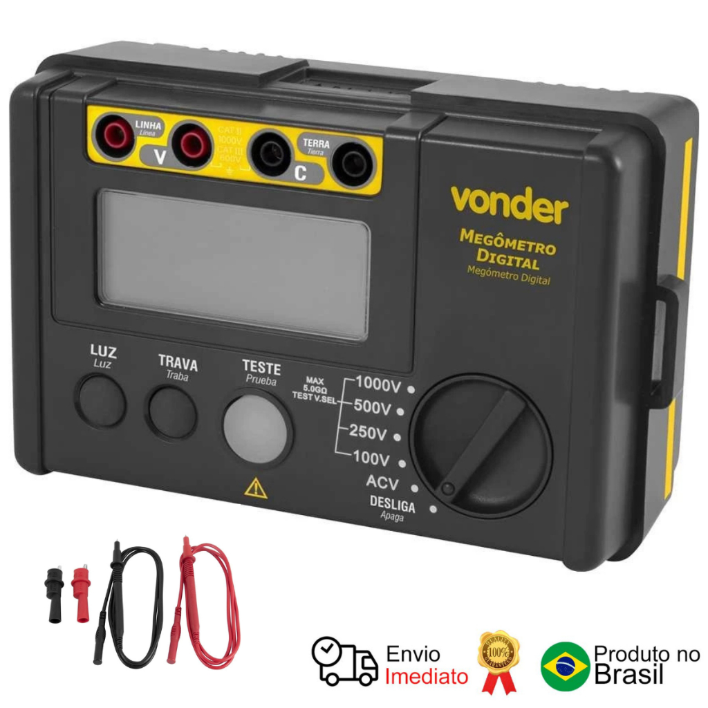 Megômetro Digital 5,5 G 100 V  1.000 V Vonder em Oferta na Shopee