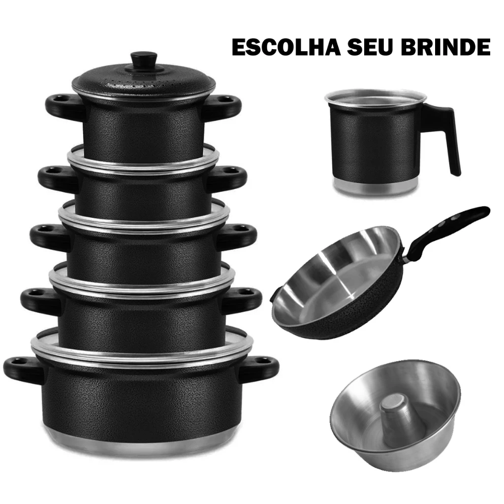 Kit Jogo de Panelas 6 peças Alumínio Reforçado Excelente Qualidade — imagem 1