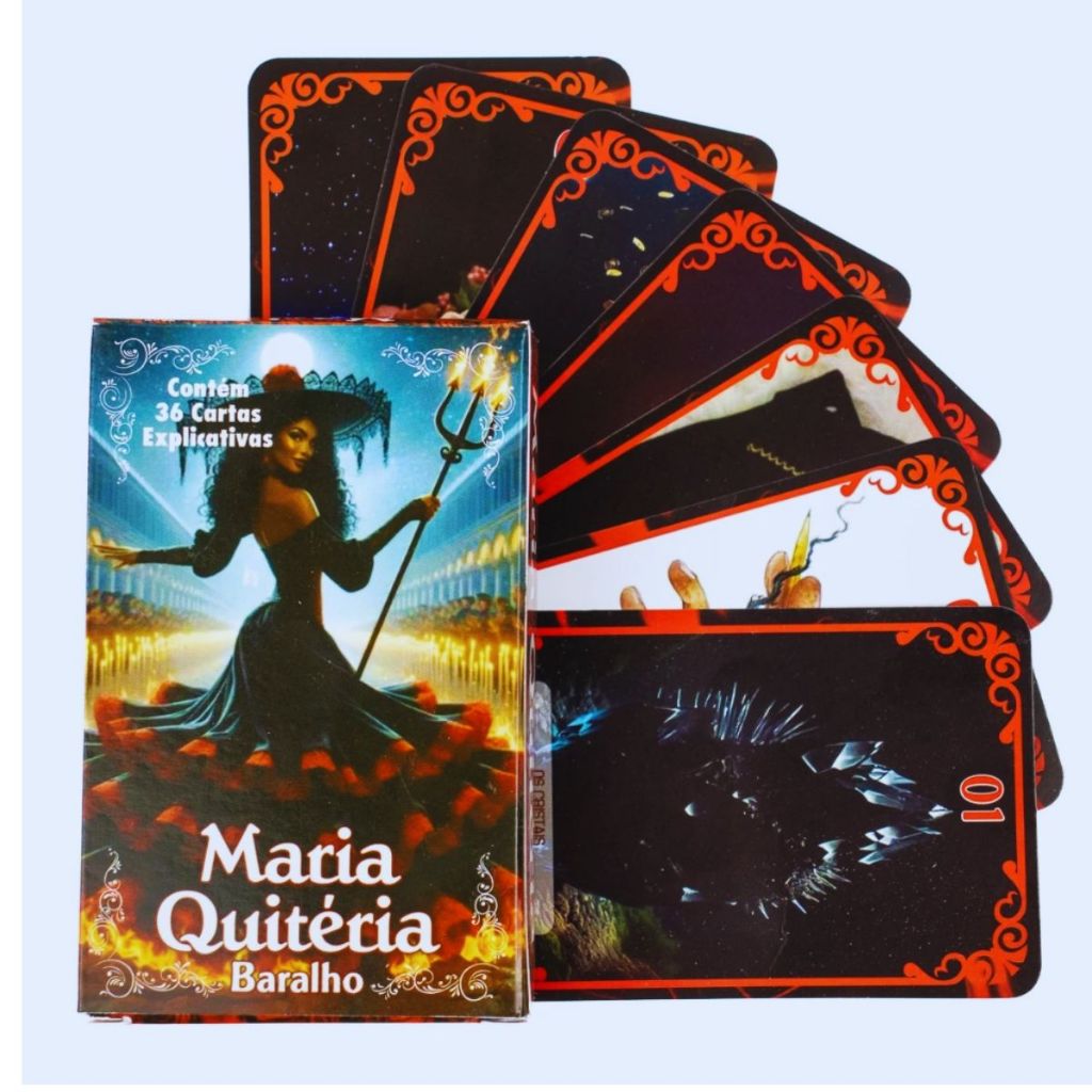 Tarot Baralho Pomba gira Maria Quitéria 36 Cartas Explicativas