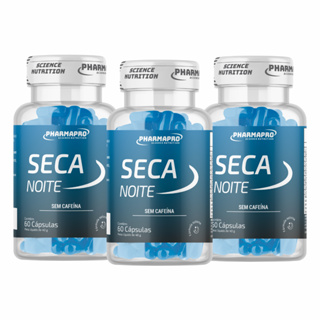 Kit 3x Seca Noite, 180 Cápsulas - Termogenico Sem Cafeina (L carnitina, Cromo, Cartamo, Colina) em Oferta na Shopee
