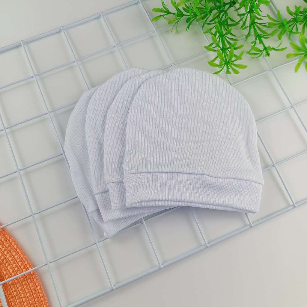 Kit 4 Toucas Recém Nascido Malha Canelada Enxoval Saída Maternidade NÃO TROCAMOS CORES