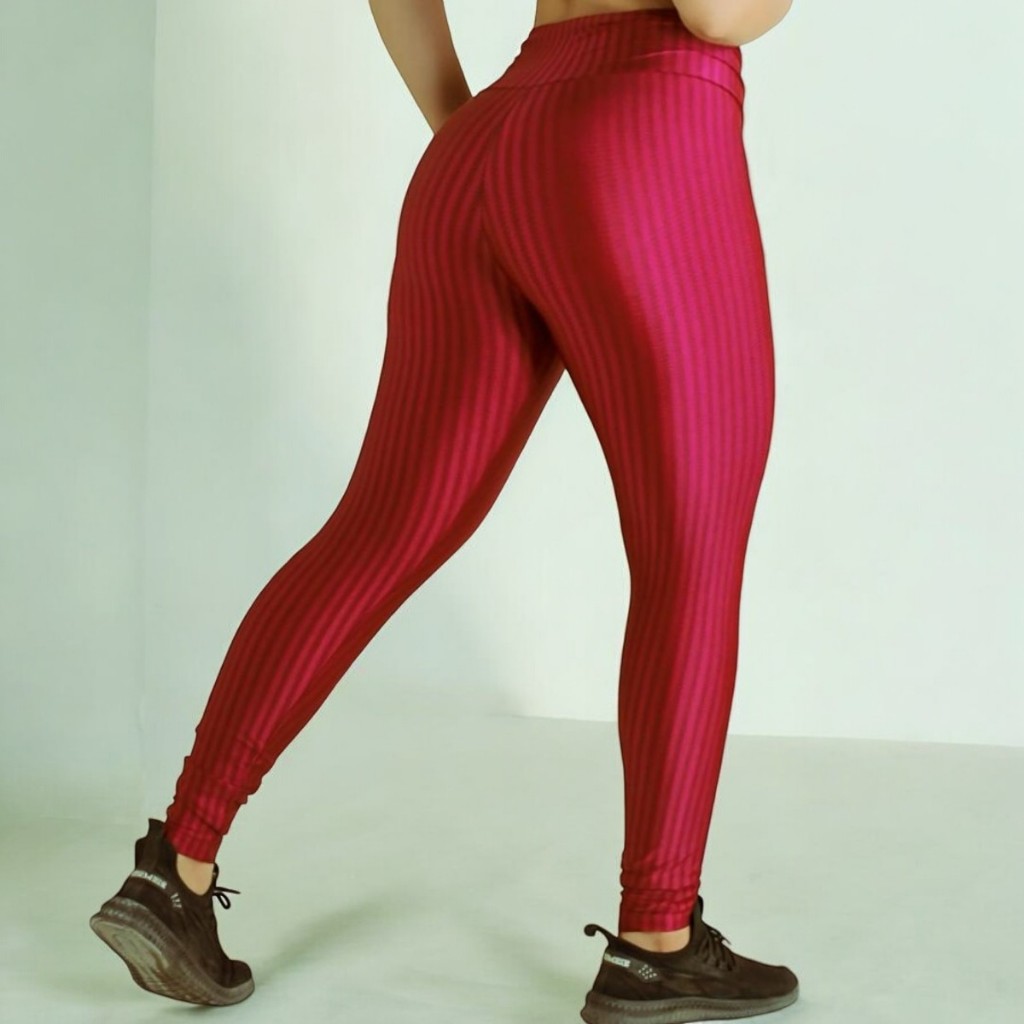 Calça Legging Fitness 3D Poliamida Feminina alta compressão caminhada e academia