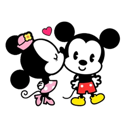 Adesivo Mouse Desenho Beijando Casal Carro e Moto AD1097