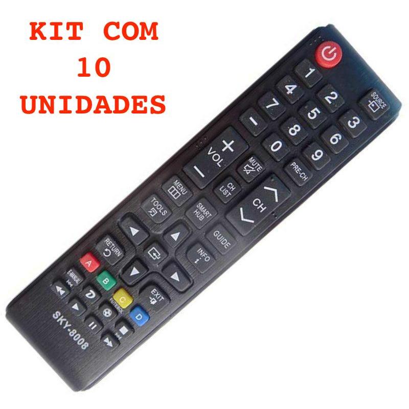 kit com 10 Controle tv Samsung Smart Hub universal para TV SAMSUNG LE-8008