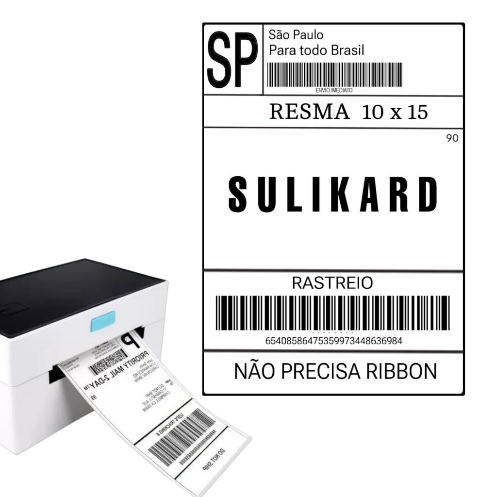 Etiqueta Termica 10x15 200 500 1000 2000 5000 Unidades Papel Adesivo Papel Térmico formato resma