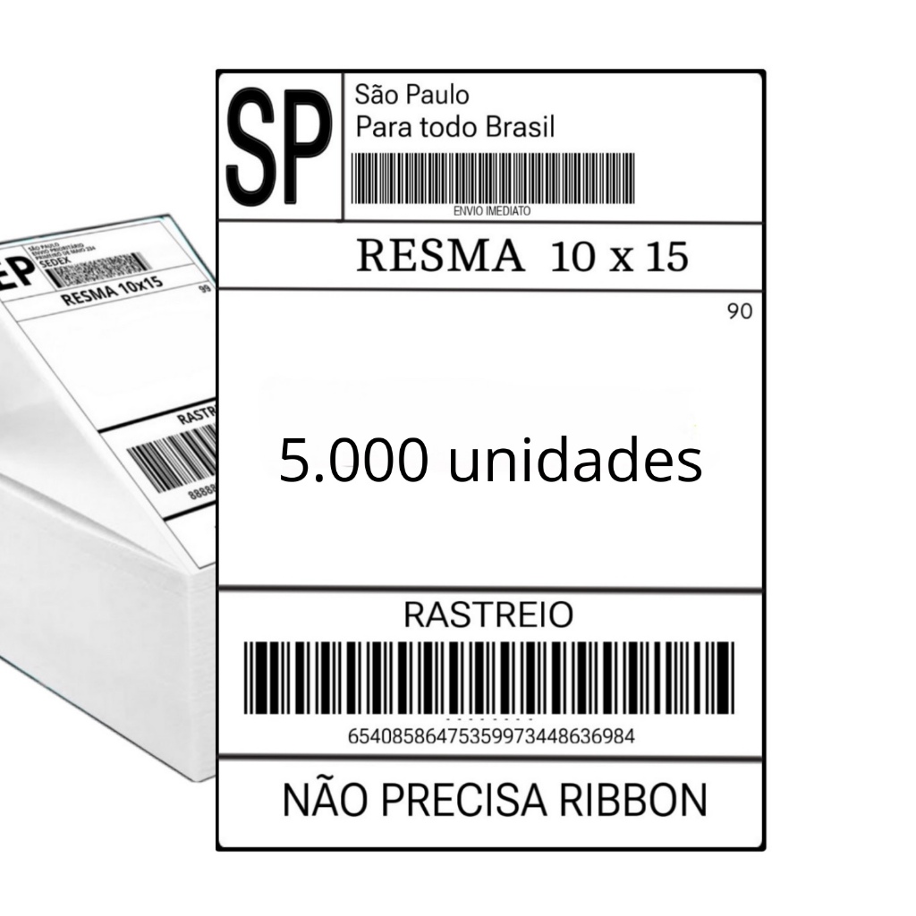 5000 unid etiqueta termica 10x15 CM Papel Adesivo Papel Térmico formato resma alta qualidade