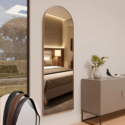 Espelho Janela E13 Moldura em Couro 115cm 150cm 170cm  Corpo Inteiro Luxo Promoção Lançamento Com Suporte - Home & Living