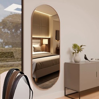Espelho Oval ME07 Moldura Couro 110x50cm 150x60cm 170x70cm Corpo Inteiro Quarto Sala Banheiro em Oferta na Shopee