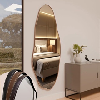 Espelho Orgânico E05 Moldura Couro 110x50cm 150x60cm 170cmx70cm Corpo Inteiro Quarto Sala Banheiro em Oferta na Shopee