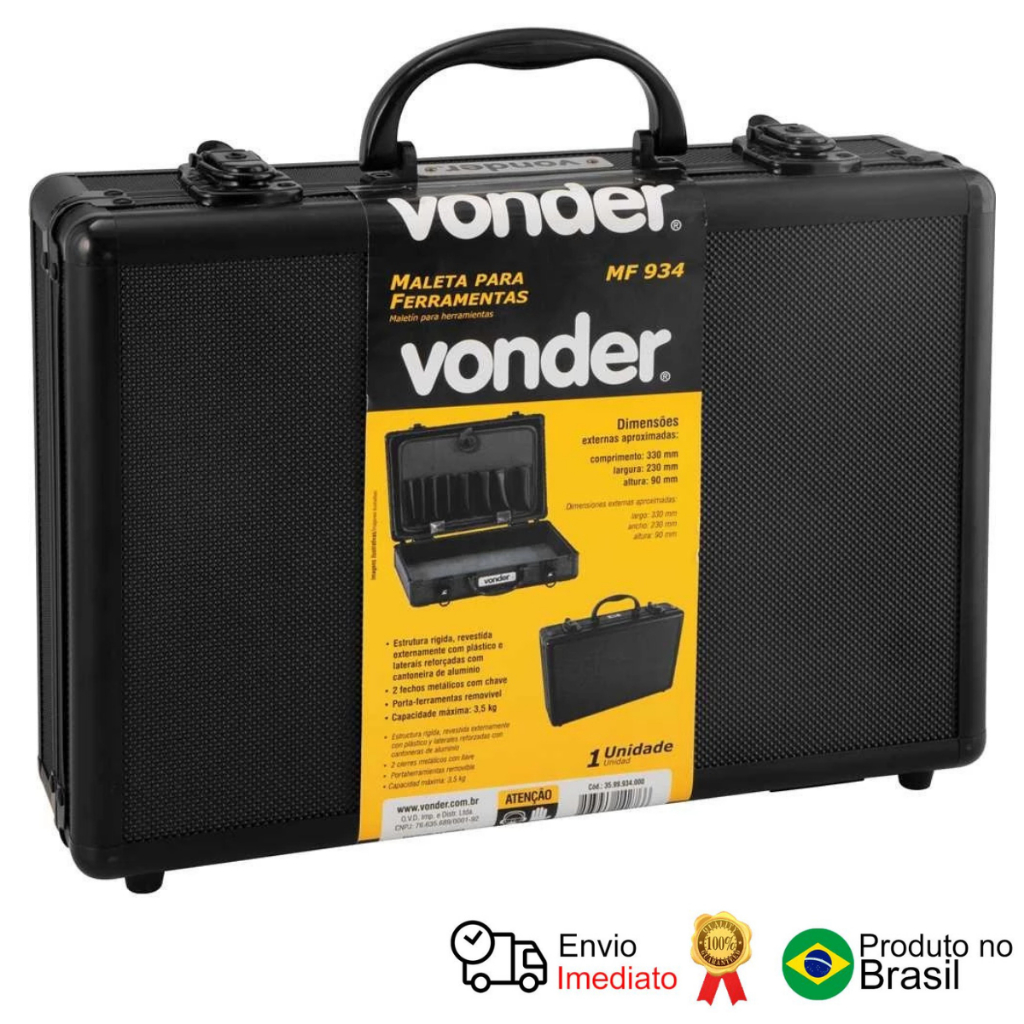 Maleta Ferramentas 330x230x90 Preta Mfv 934 Vonder em Oferta na Shopee