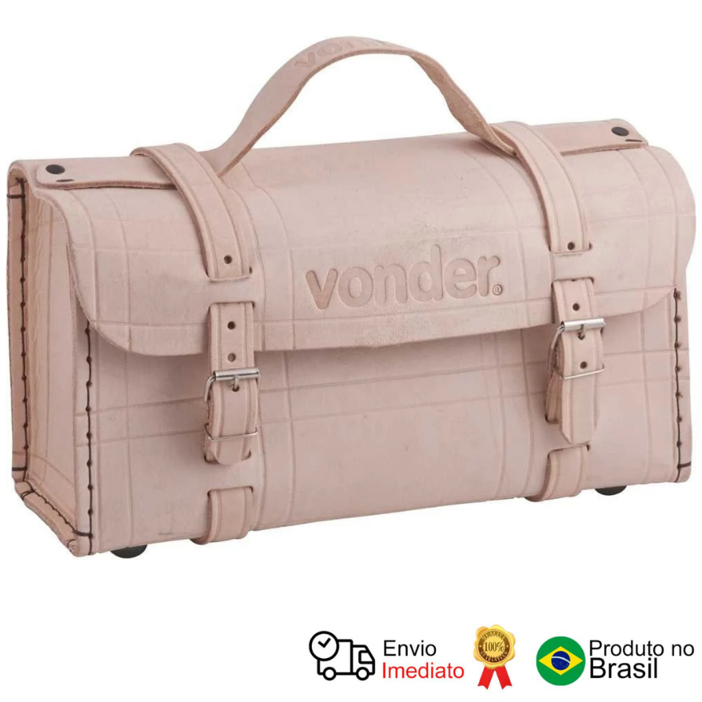 Maleta Couro Ferramentas 440x230x150 Marrom Vonder em Oferta na Shopee