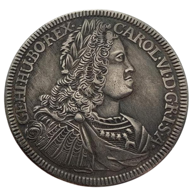 Moeda da Áustria 1 Táler 1728 - Sacro Império Romano - Carlos VI - cópia para colecionadores