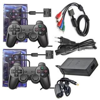 Kit de Acessórios Para Console Ps2 2 Controles + Fonte Bivolt + Cabo Força em Oferta na Shopee