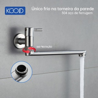 Torneira  De Água Em Aço Inoxidável 304 Com Chumbo Único Para/Varanda/Fria-25cm KGOLD em Oferta na Shopee
