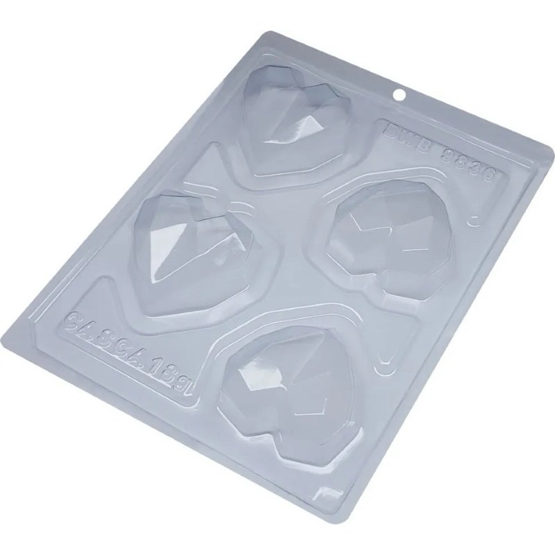 Forma De Acetato Com Silicone 3 Partes BWB Coração Diamante Lapidado Cód:9836
