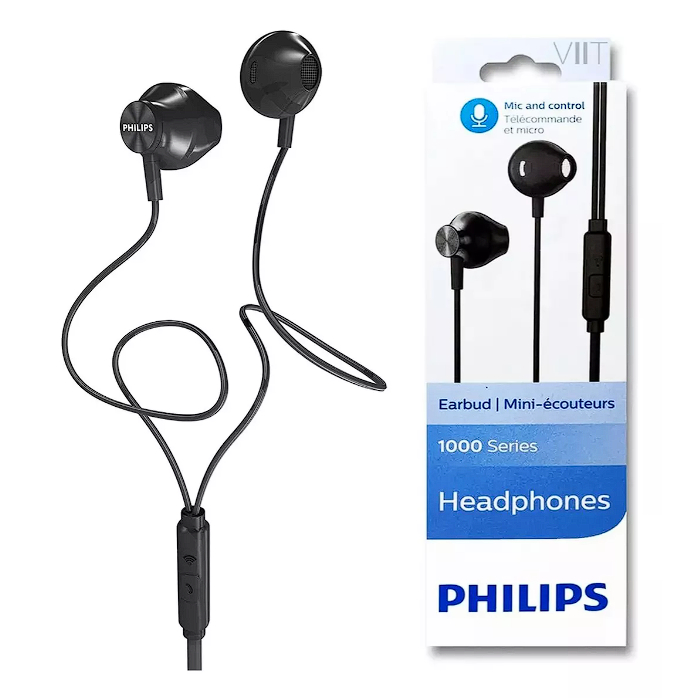 Fone de Ouvido Philips Intra Auricular com Microfone, Fio, Preto e Original - Barato em Oferta na Shopee