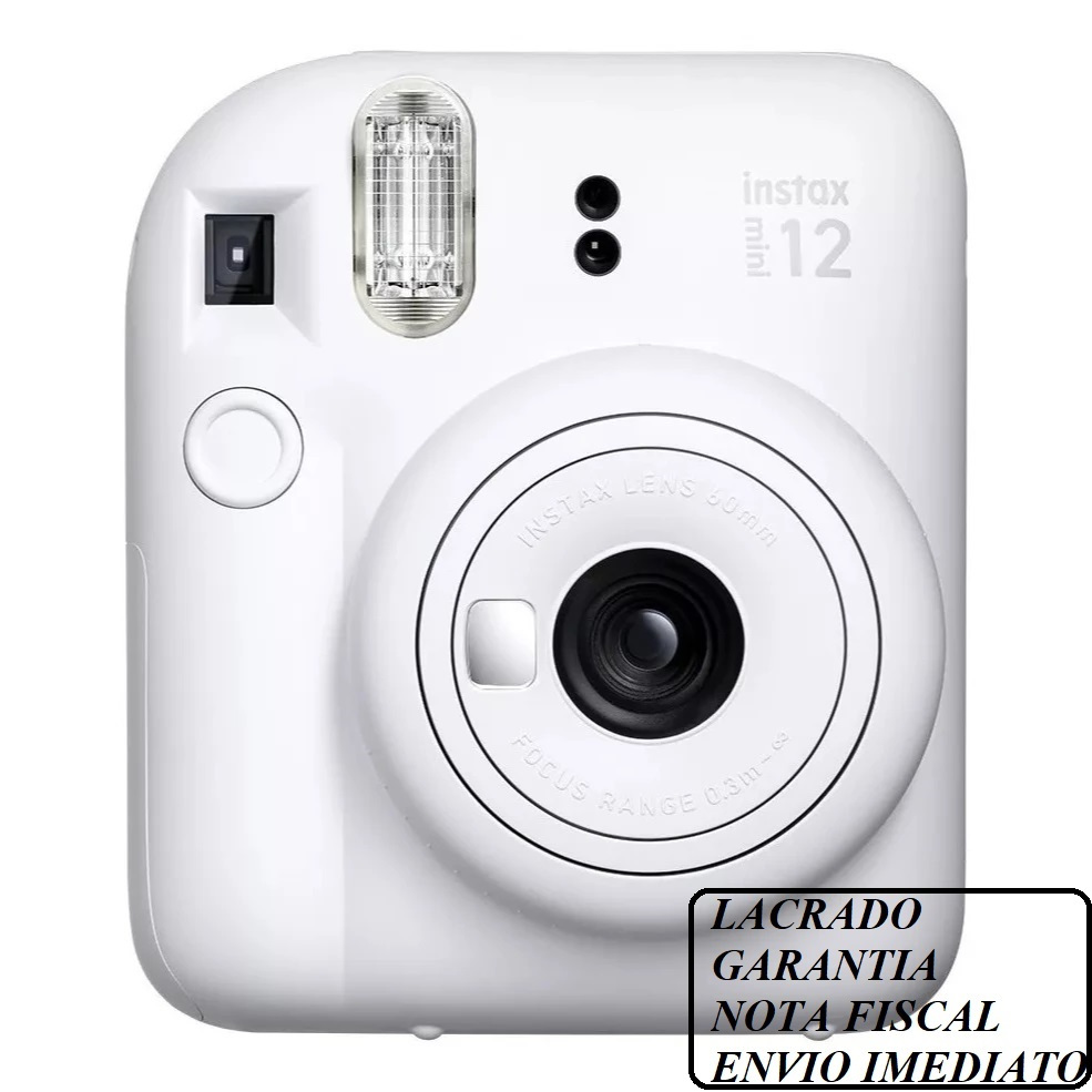 Camera instantânea Instax Mini 12 ISO 800 Rosa Gloss, Verde Menta, Lilás, Branco Marfim, Azul Nfe