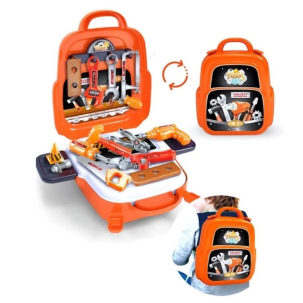 Kit Maleta de Ferramentas Infantil 22 Peças 3 em 1 Tools