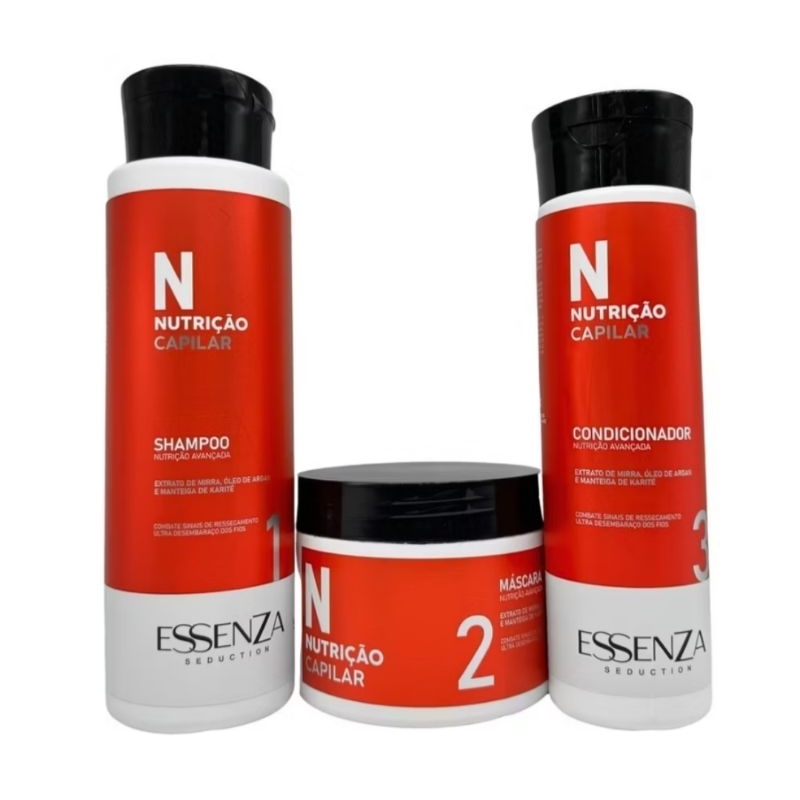 Kit Essenza Seduction 500ml Shampoo + Máscara Nutrição Hidratação Brilho Intenso Profissional