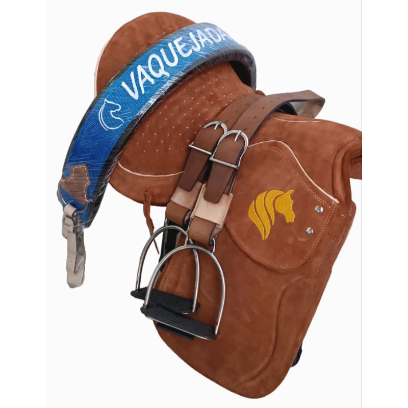 sela cavalo completa vaquejada selote semi profissional 16 polegadas montaria