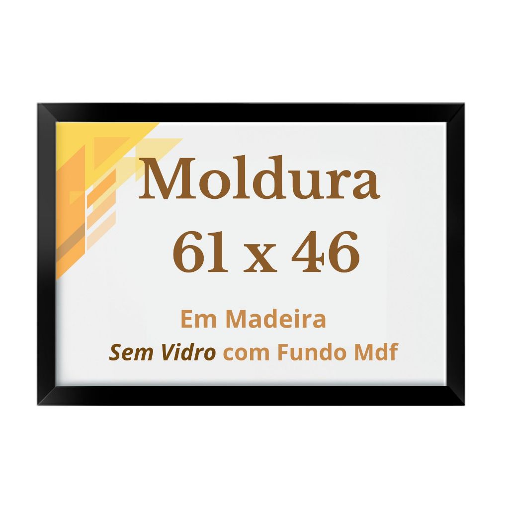 Moldura 46x61 SEM Vidro com Fundo MDF 61x46 Para Quebra Cabeça