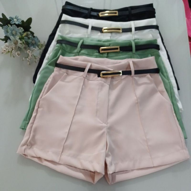 Short Alfaiataria Feminino Com Cinto em Oferta na Shopee