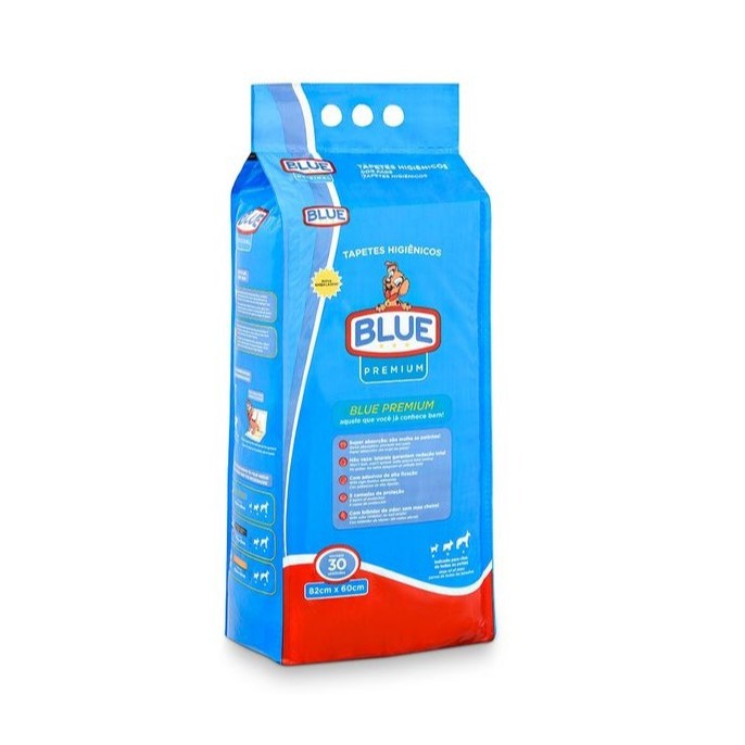 Tapete Higiênico Blue Premium 82x60 com 30 unidades